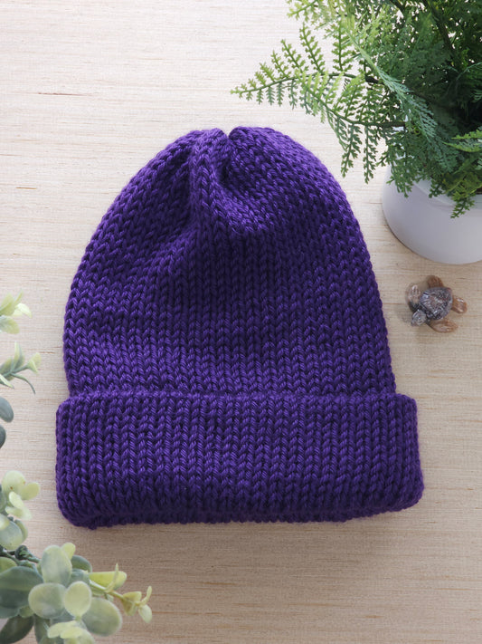 Purple Knitted Beanie