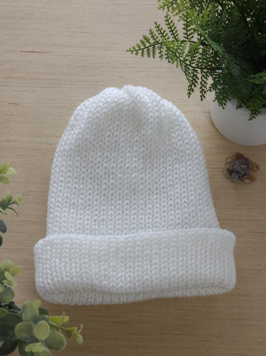 White Knitted Beanie