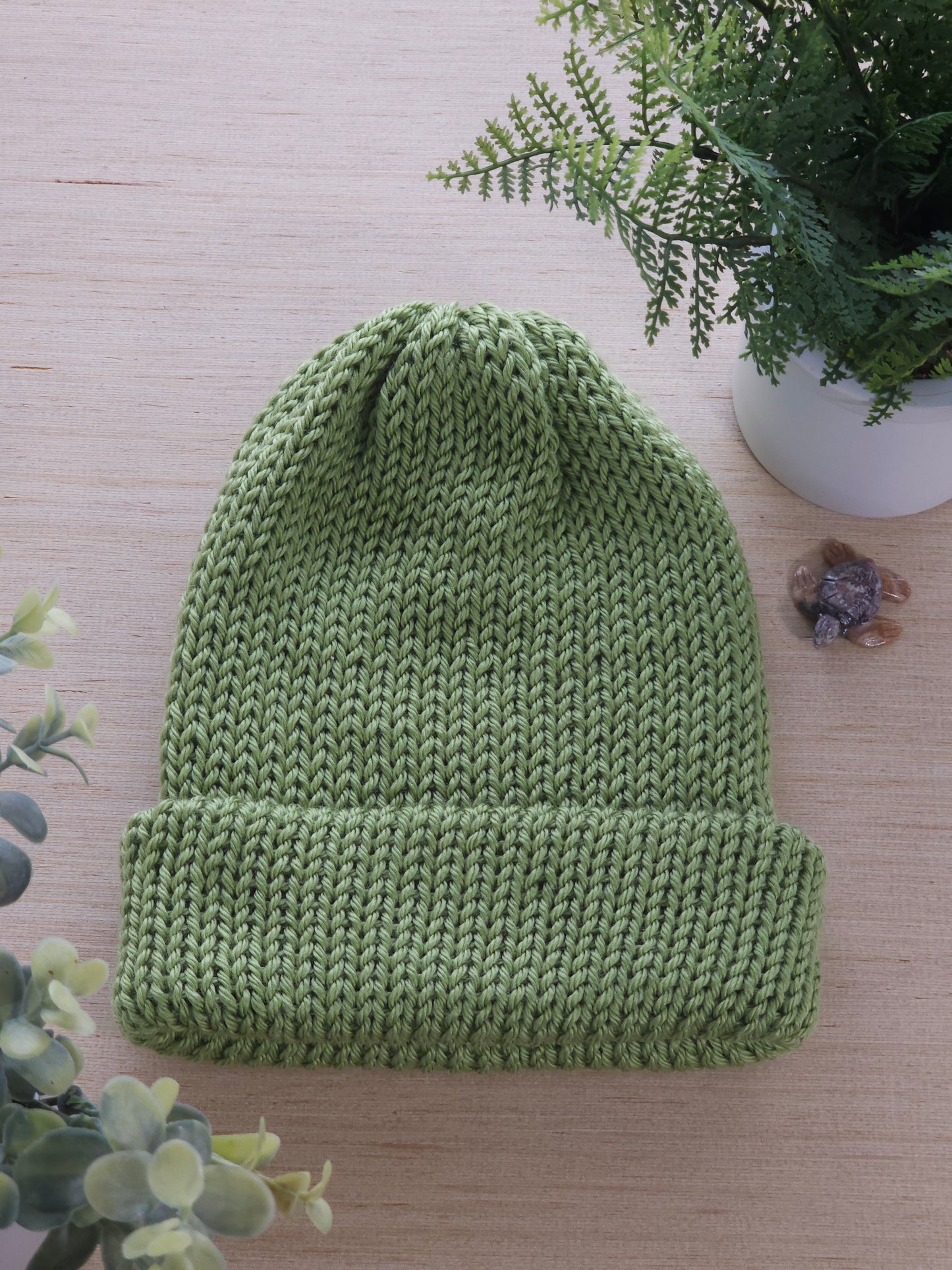 Turtle Green Knitted Beanie