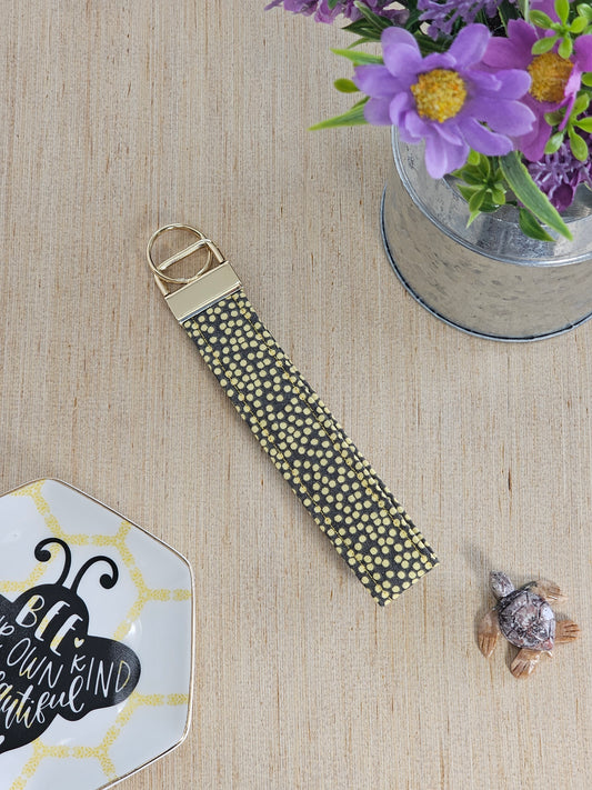 Yellow Poka Dots Bee Wristlets