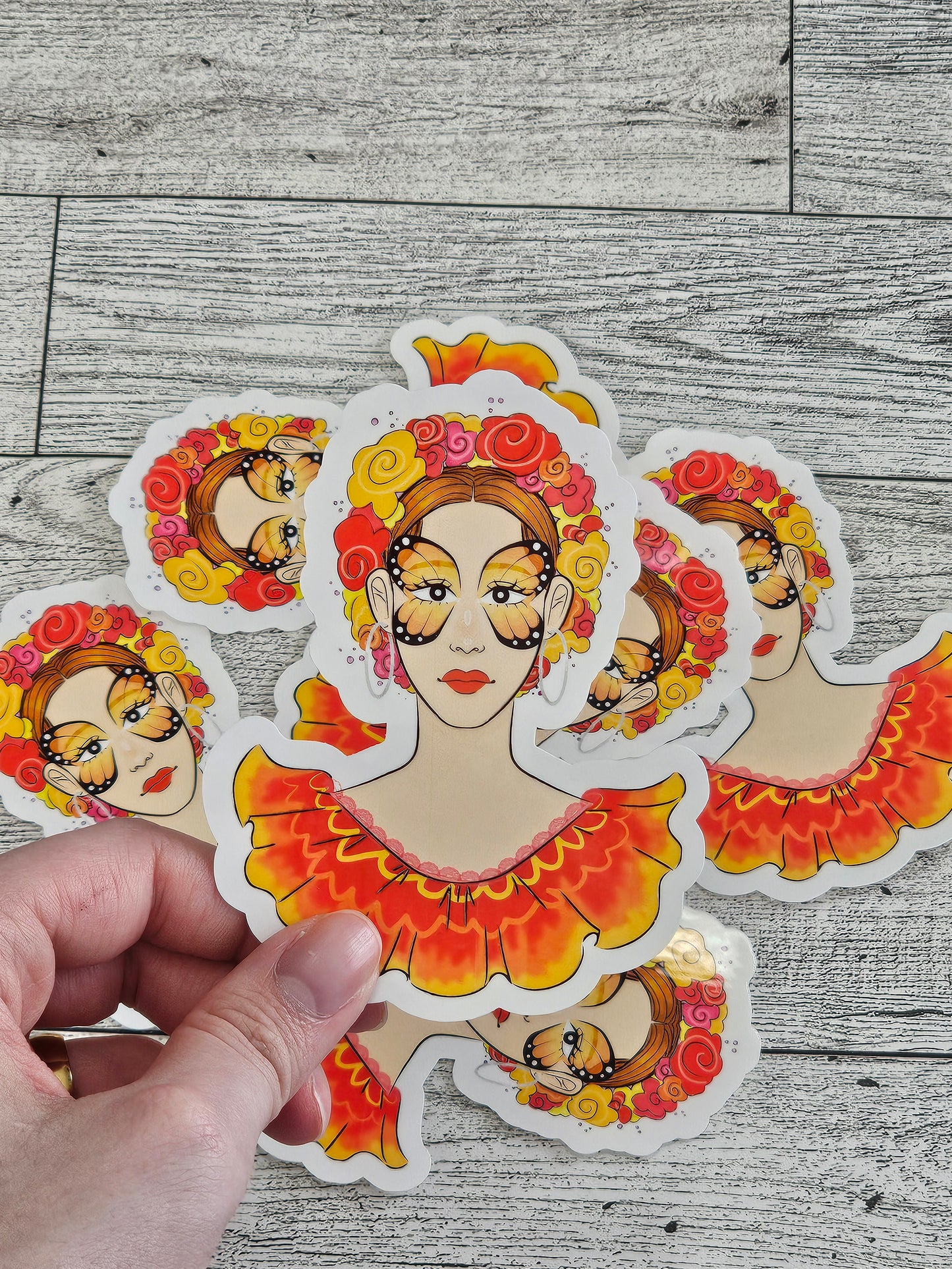 Lady Butterfly Sticker