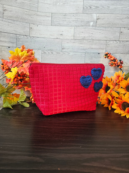 crochet hearts makeup bag