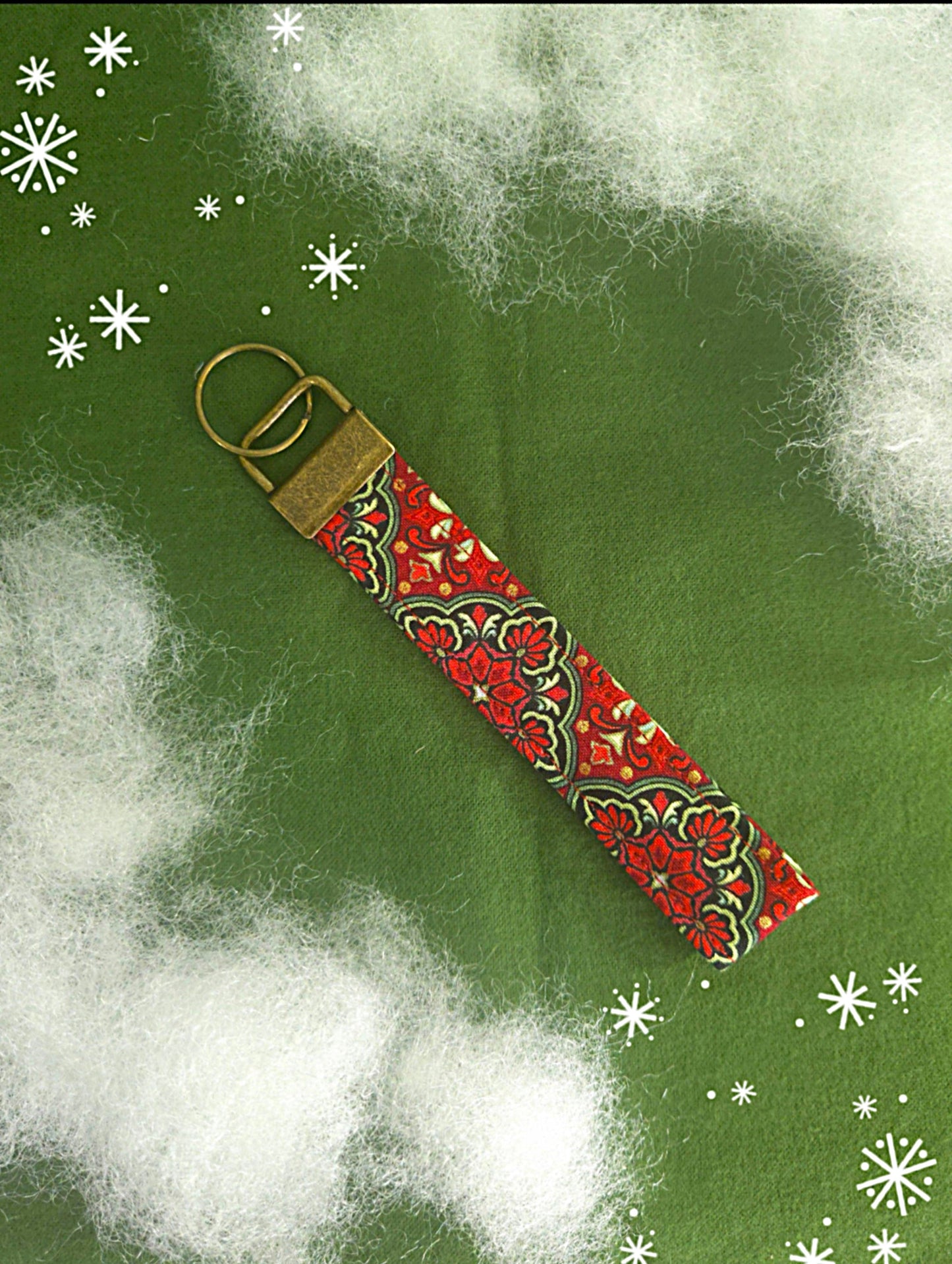 Christmas Paisley wristlet